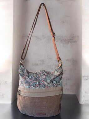 SAKROOTS Brown/Tan Spirit Desert Artist Circle Soft Bucket BOHO Bag/Crossbody